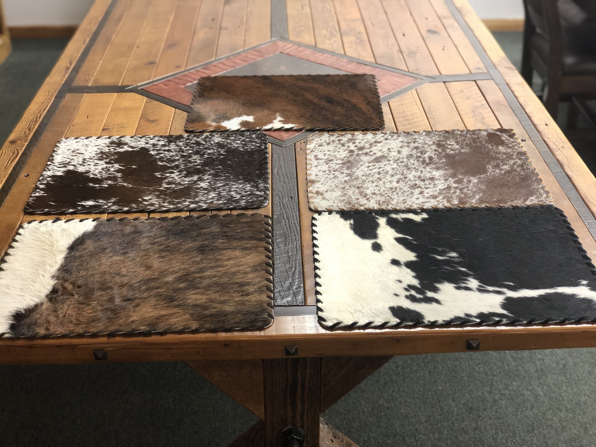 Gaucho Cowhide Placemat Rectangle or 16" Round