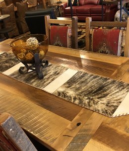 Gaucho Large Cowhide Table Runner 7' x 14"