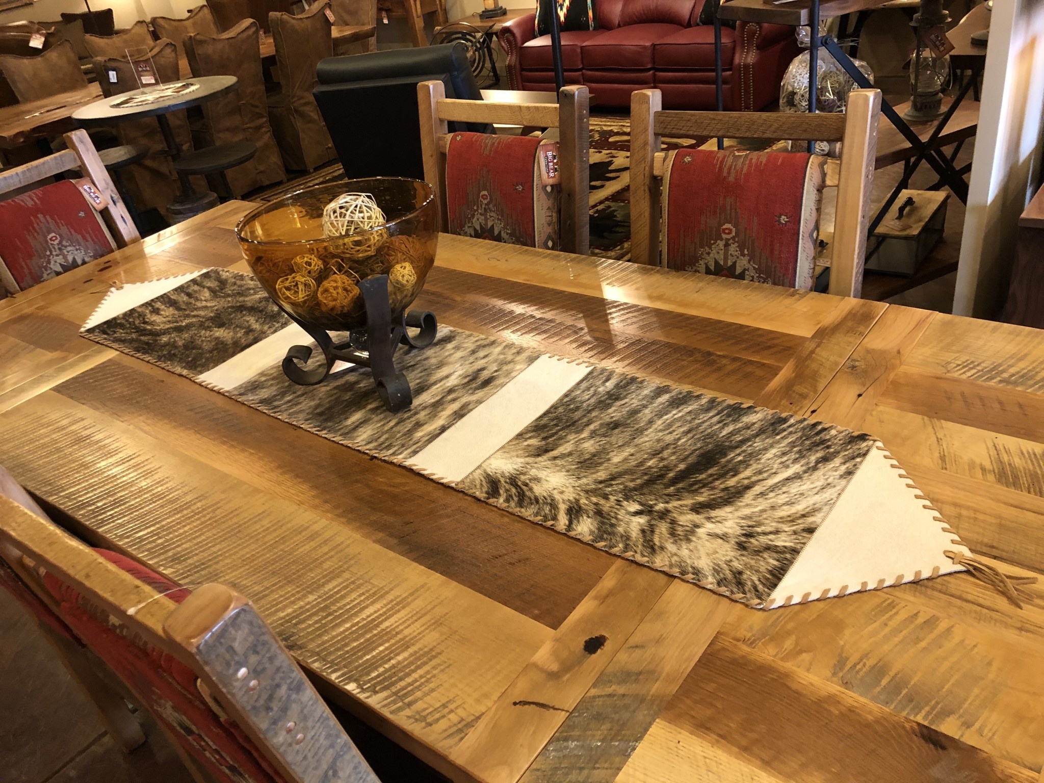 Gaucho Large Cowhide Table Runner 7' x 14"