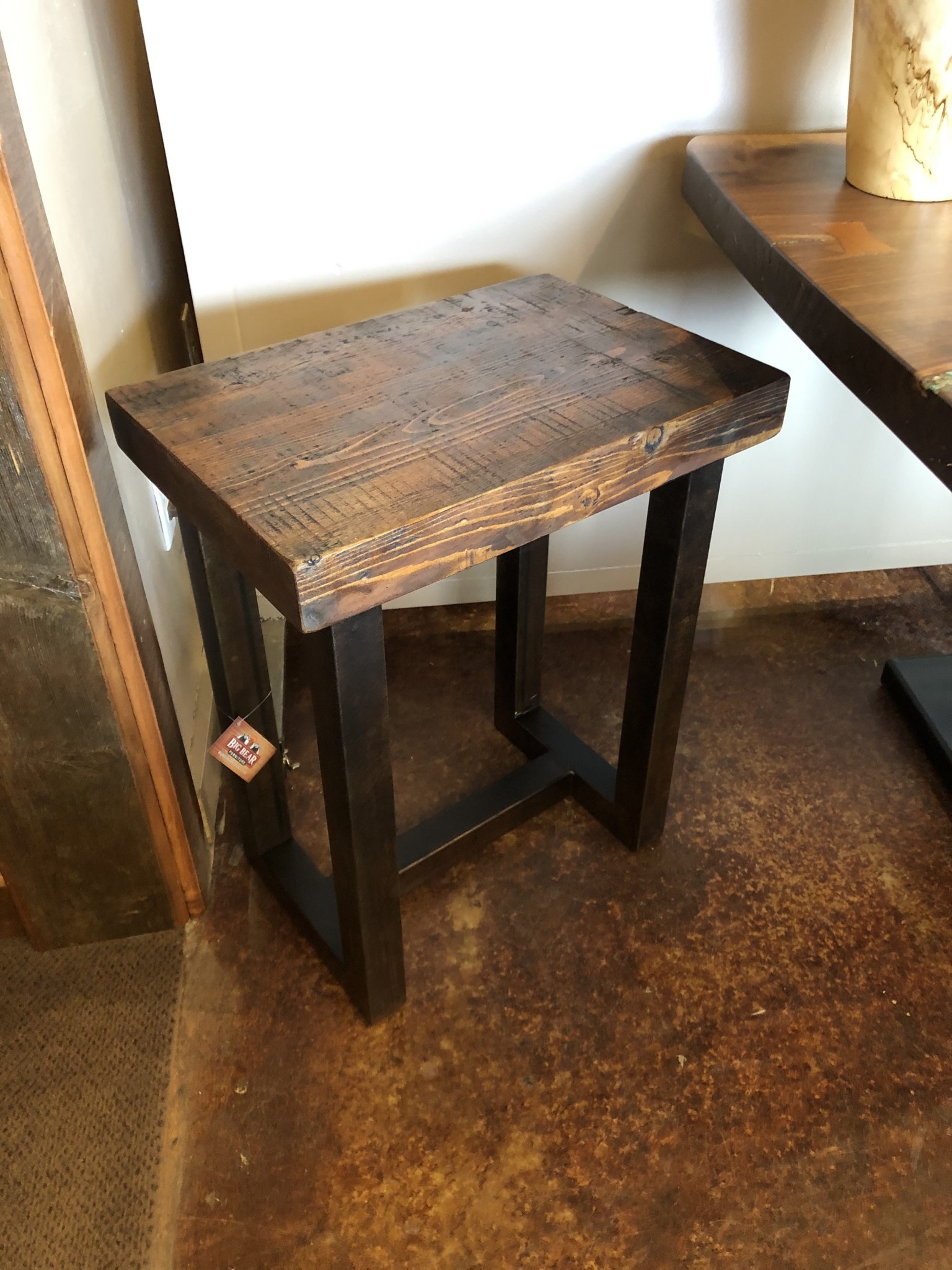 Juliann Iron Originals Reclaimed Wood And Metal Side Table Big