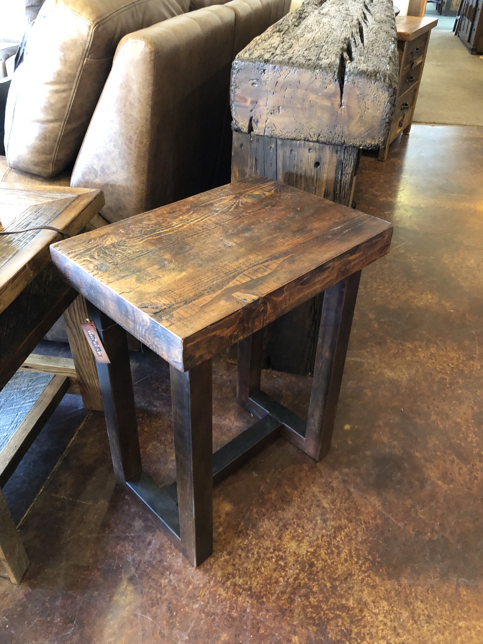 Juliann Iron Originals Reclaimed Wood And Metal Side Table Big