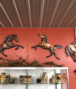 Simpkins-Canterbury Lane Running Horse Metal Wall Sculpture