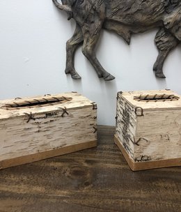 Dalin Enterprises Birch Bark Rectangle  Kleenex  Box 6x6x10