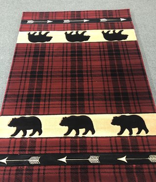 United Weavers Cottage Burgundy/Bear/Arrows/Check 5'3x7'6 Rug United Weavers Cottage Burgundy/Bear/Arrows/Check 5'3x7'6 Rug