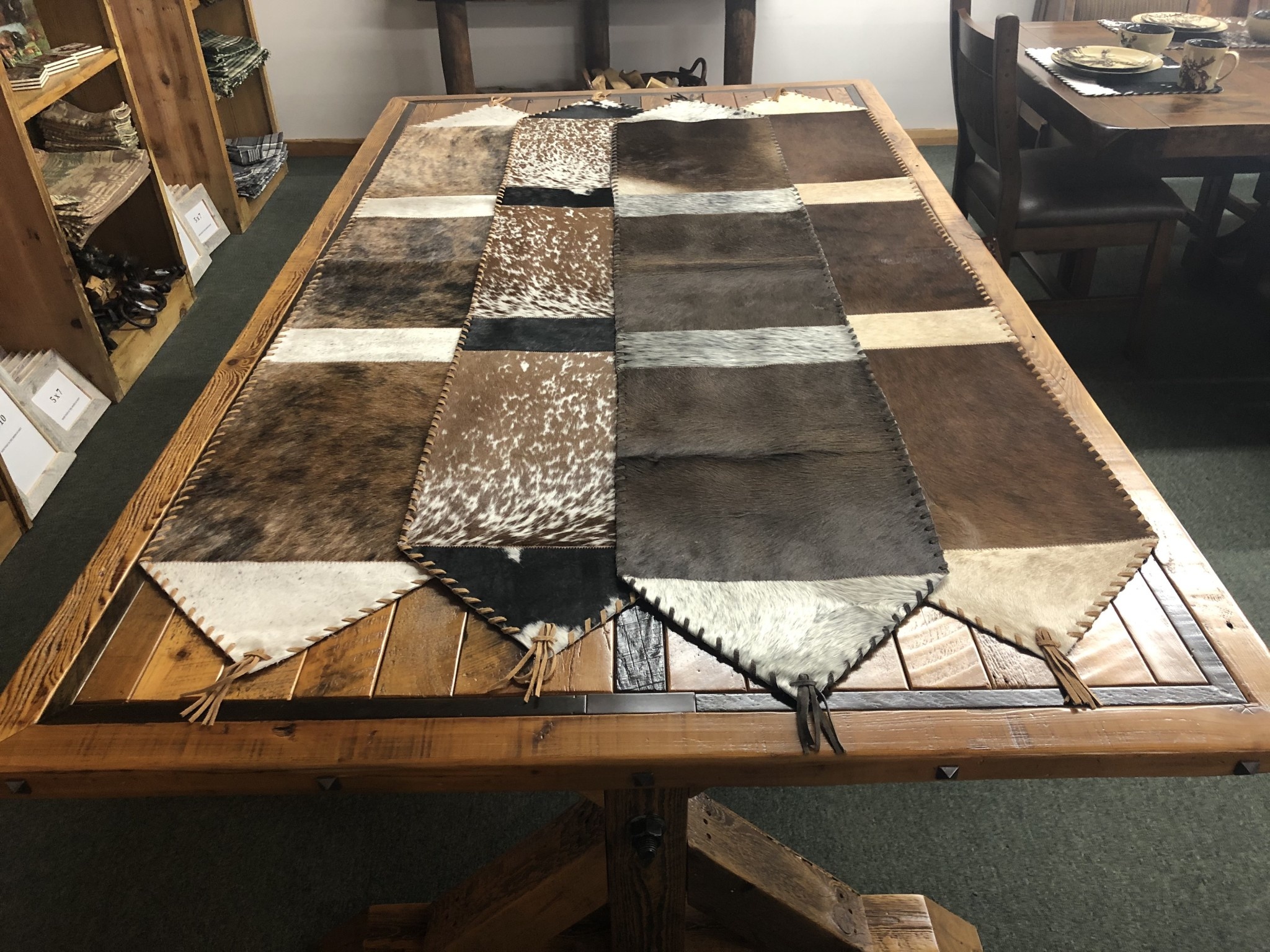 Gaucho Large Cowhide Table Runner 7' x 14"