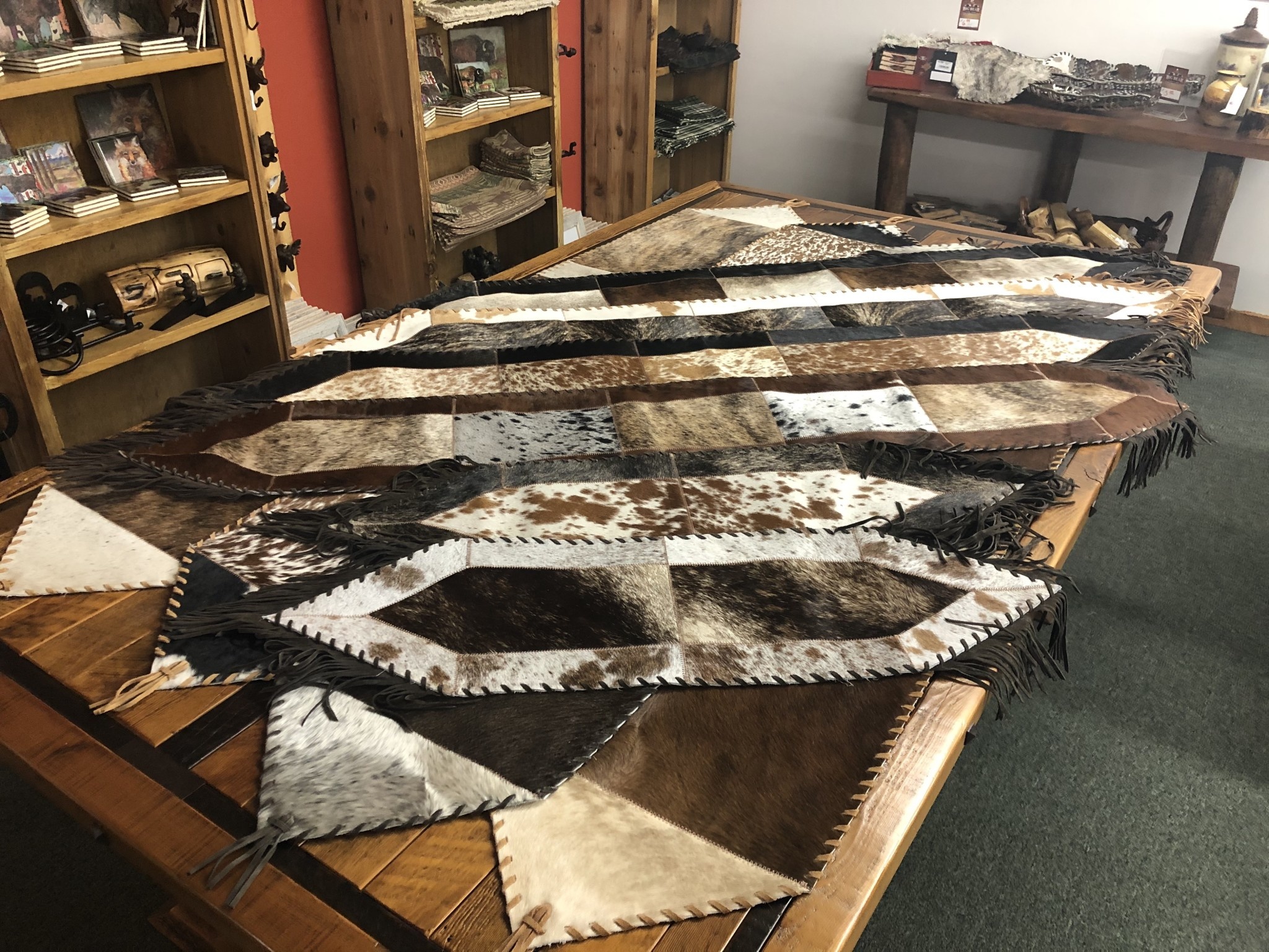 Gaucho Small Cowhide Table Runner 6' x 10"
