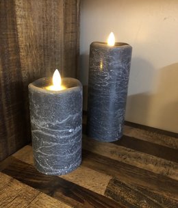 Sullivans Frosted Candle - Grey - 3x7