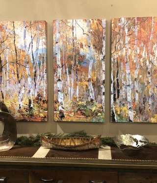 TAC Fall Magic Triptych (Aspens) (20x40 each panel)