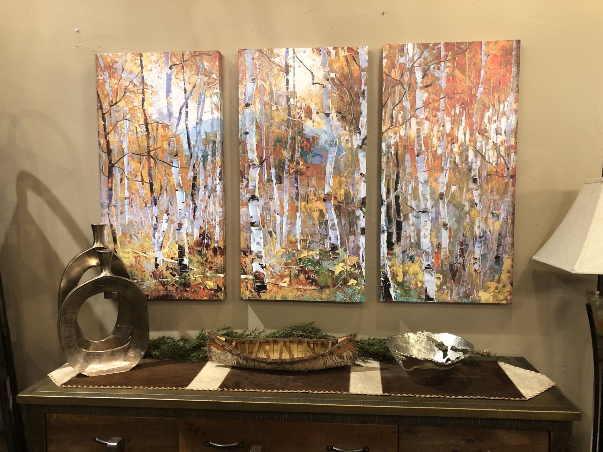 TAC Fall Magic Triptych (Aspens) (20x40 each panel)