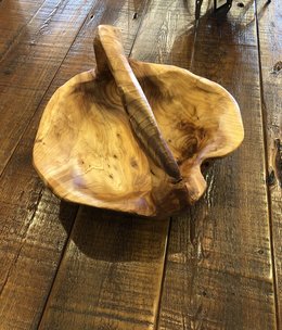 Dalin Enterprises Wood Basket w/handle - Medium