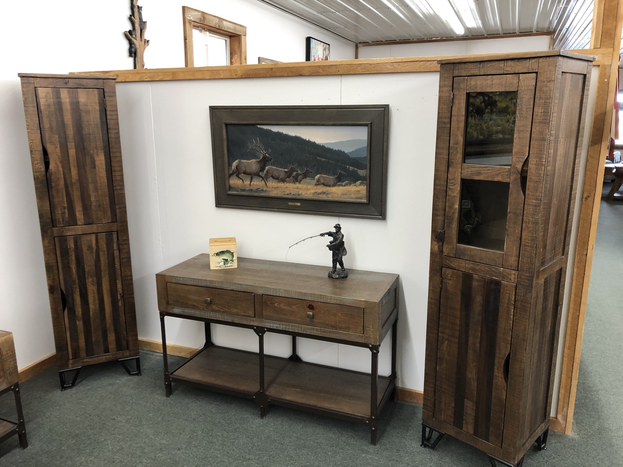 IFD 7861 70"Bookcase Cabinet w/2 wood doors- 18.5x16x70 ...