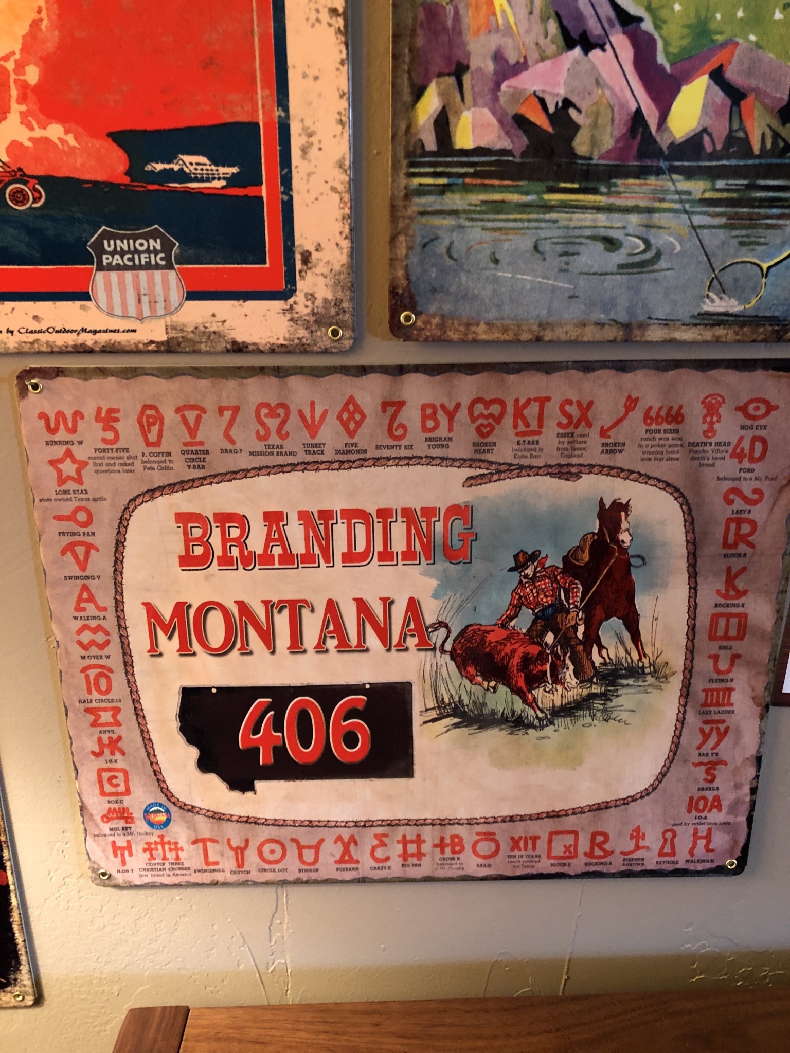 Classic Outdoor Magazines #33  Branding Montana 12x15 Metal Sign