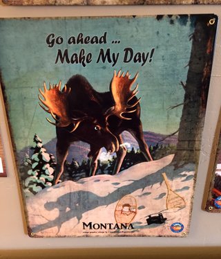 Classic Outdoor Magazines #19 Make My Day Moose 12x15 Metal Sign