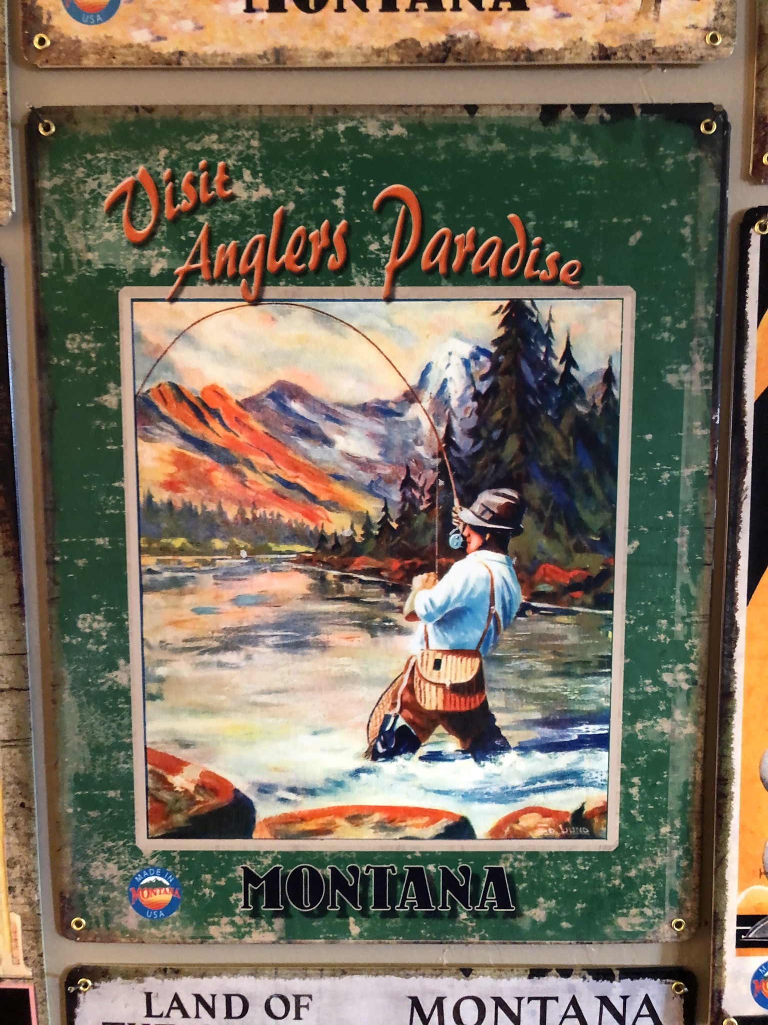 Classic Outdoor Magazines #3  Angler Paradise 12x15 Metal Sign