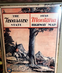 Classic Outdoor Magazines #6 1938 Montana Map 12x15 Metal Sign
