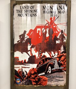 Classic Outdoor Magazines #27 1939 Montana Map 12x15 Metal Sign