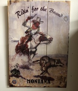 Classic Outdoor Magazines #29  406 Ranch Ridin' the Brand 14x20 Wood Sign