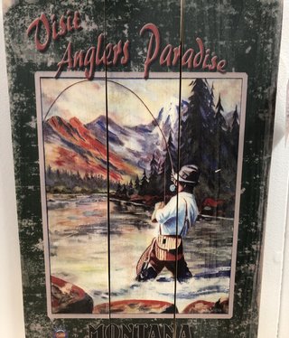Classic Outdoor Magazines #3 Angler Paradise 12x18 Wood Sign