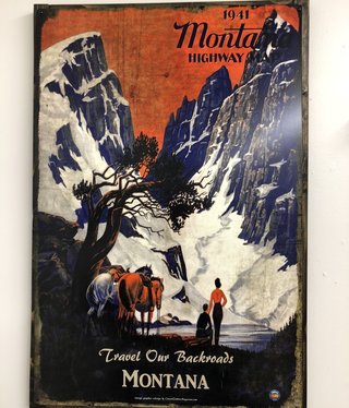 Classic Outdoor Magazines #8  1941 Montana Map 12x15 Metal Sign