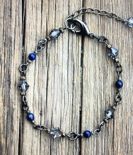 cool water jewelry BC60-179 Bracelet: Night Lights-Lapis & Crystals***