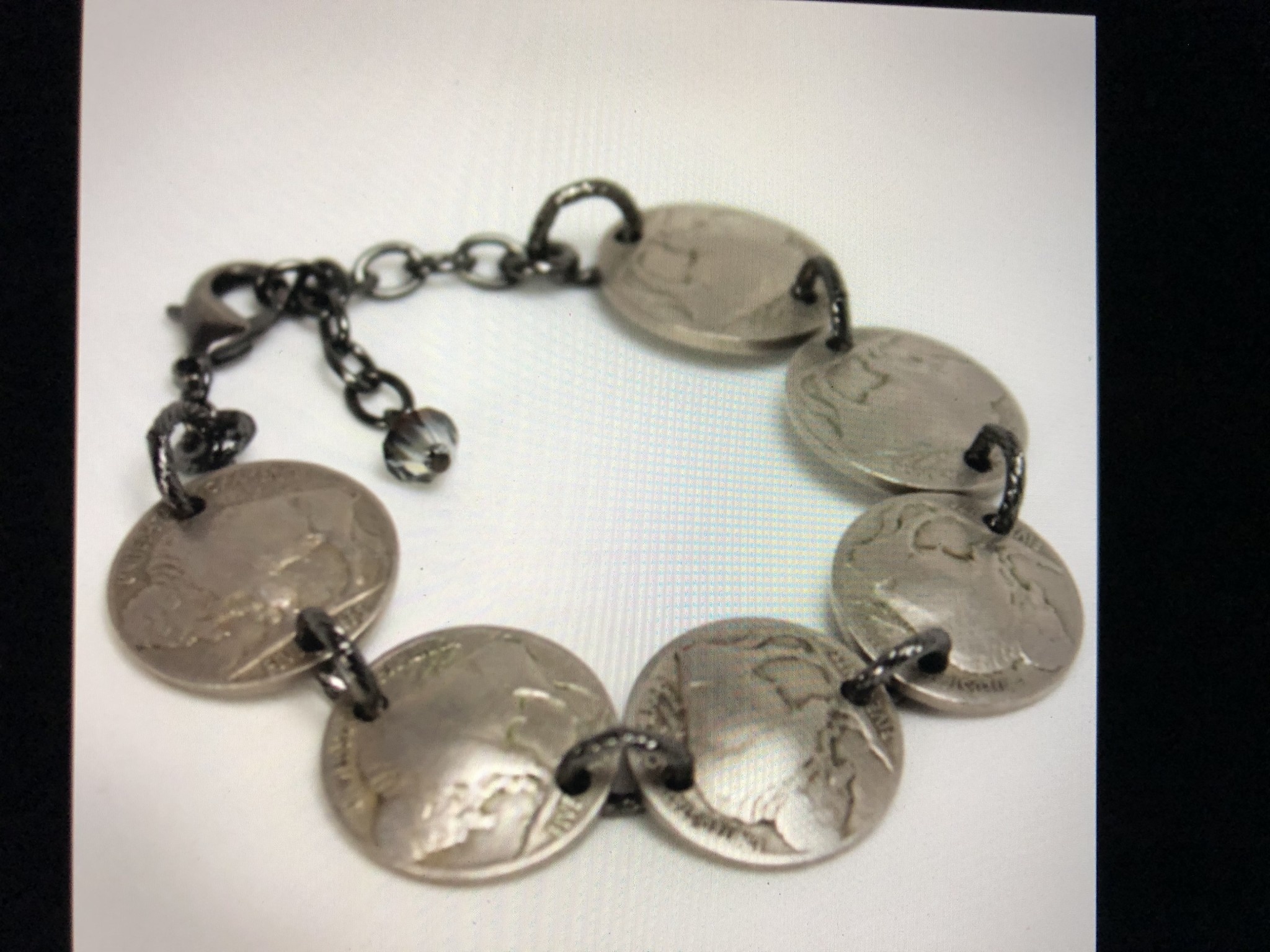 cool water jewelry BC8 Bracelet: Plain Buffalo Nickels