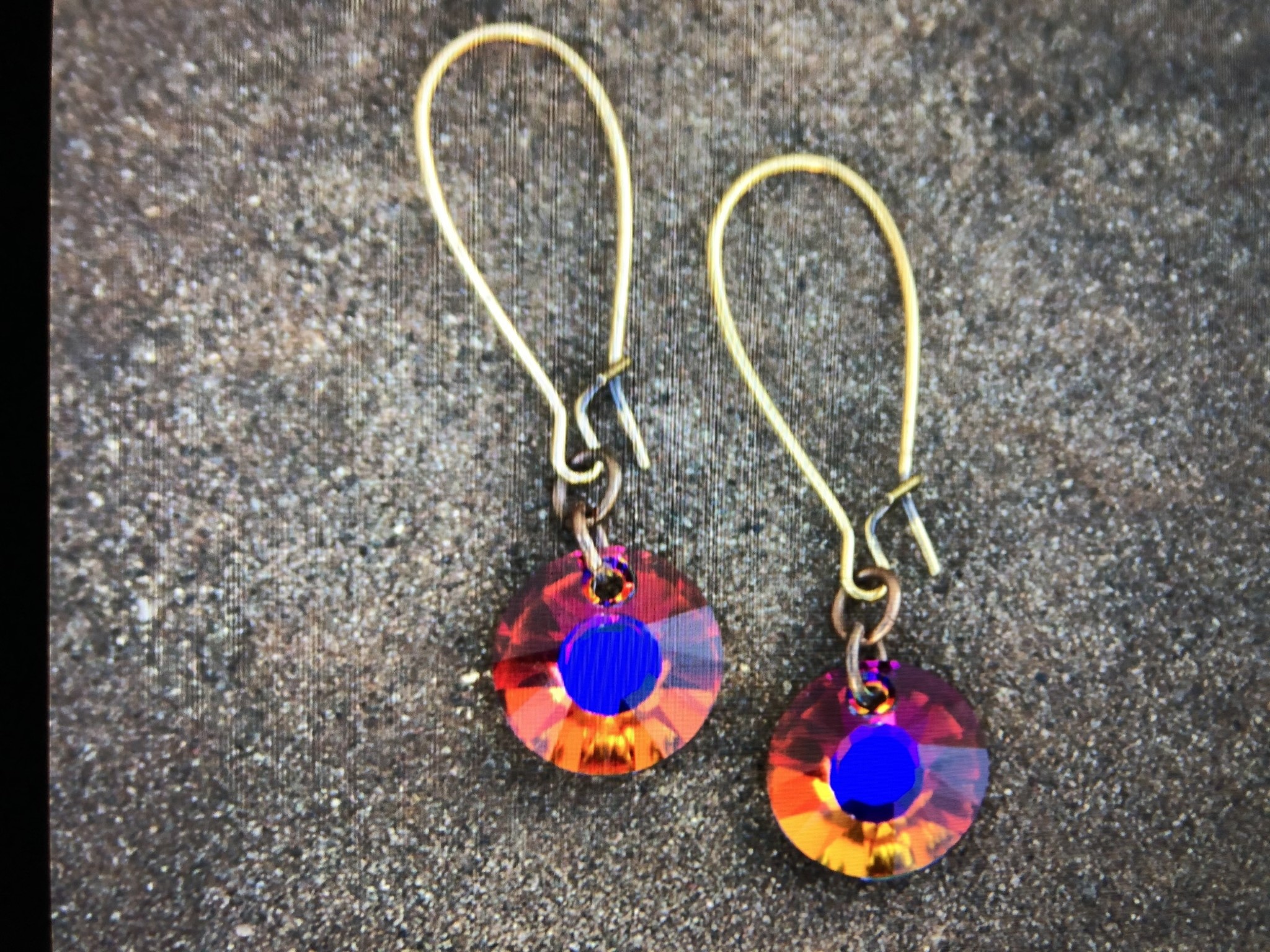 cool water jewelry EW-461-151 Firehole River Sun Crystal Earrings