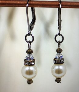 cool water jewelry EW448-165 Earrings: Vintage Pearl Leverback cool water jewelry EW448-165 Earrings: Vintage Pearl Leverback