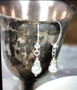 cool water jewelry EW553-182 Sanctuary Kidney w/Swarovski Pearl Kidney Earrings
