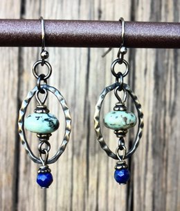 cool water jewelry EW617-184 Timberline Turquoise/Lapis Earrings