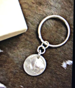 cool water jewelry KC3 One Buffalo Nickel Key Ring