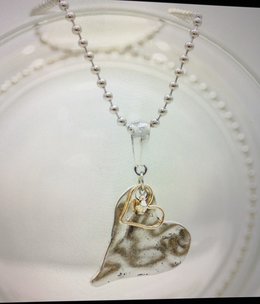 cool water jewelry NC359-180 Necklace: Sun & Snow Double Heart cool water jewelry NC359-180 Necklace: Sun & Snow Double Heart