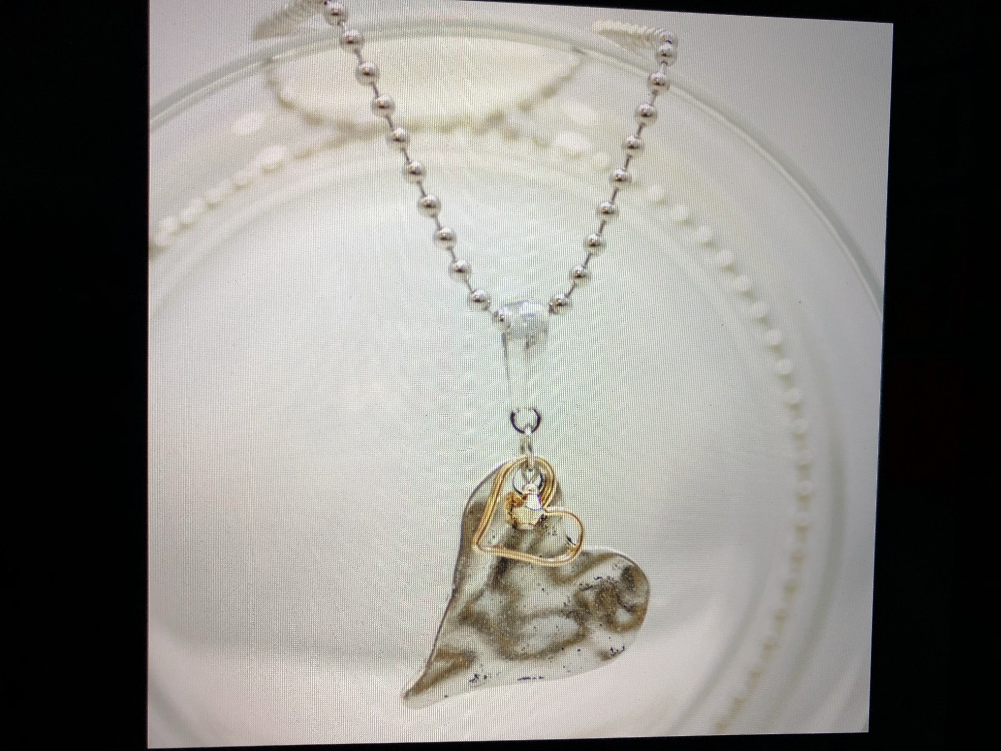 cool water jewelry NC359-180 Necklace: Sun & Snow Double Heart