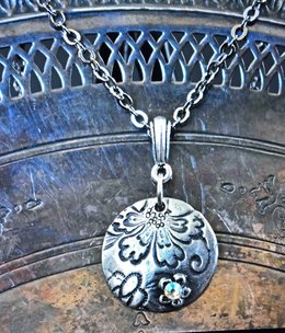 cool water jewelry NC411-50 Necklace: Ice Caverns-Floral Disk