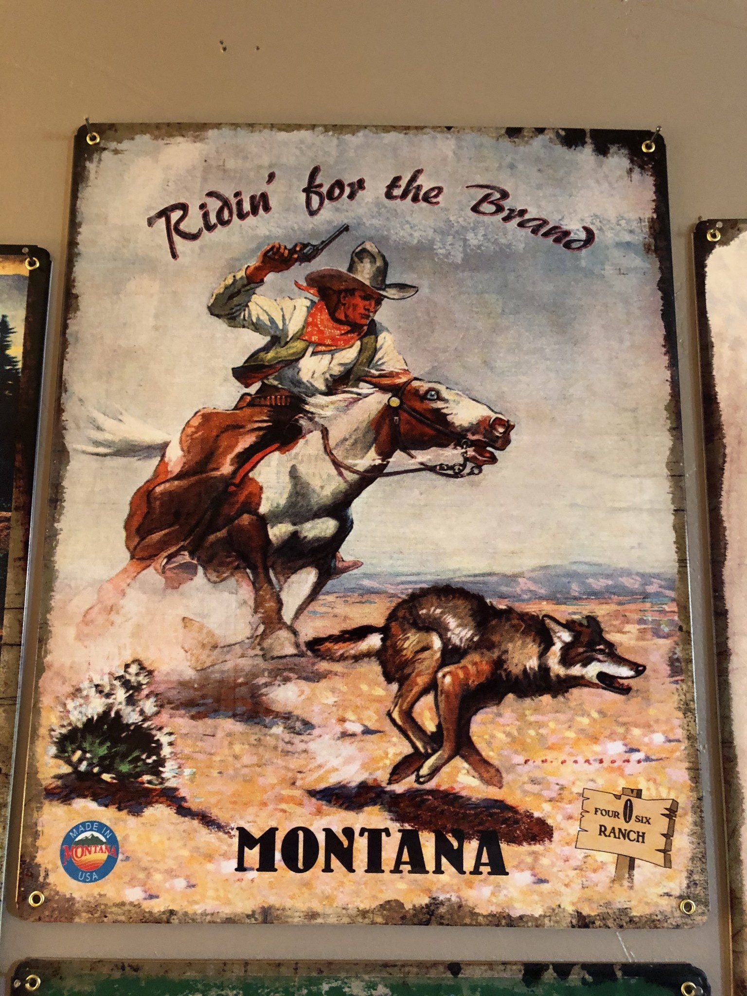 Classic Outdoor Magazines #23 406 Ranch Ridin' the Brand 12x15 Metal Sign