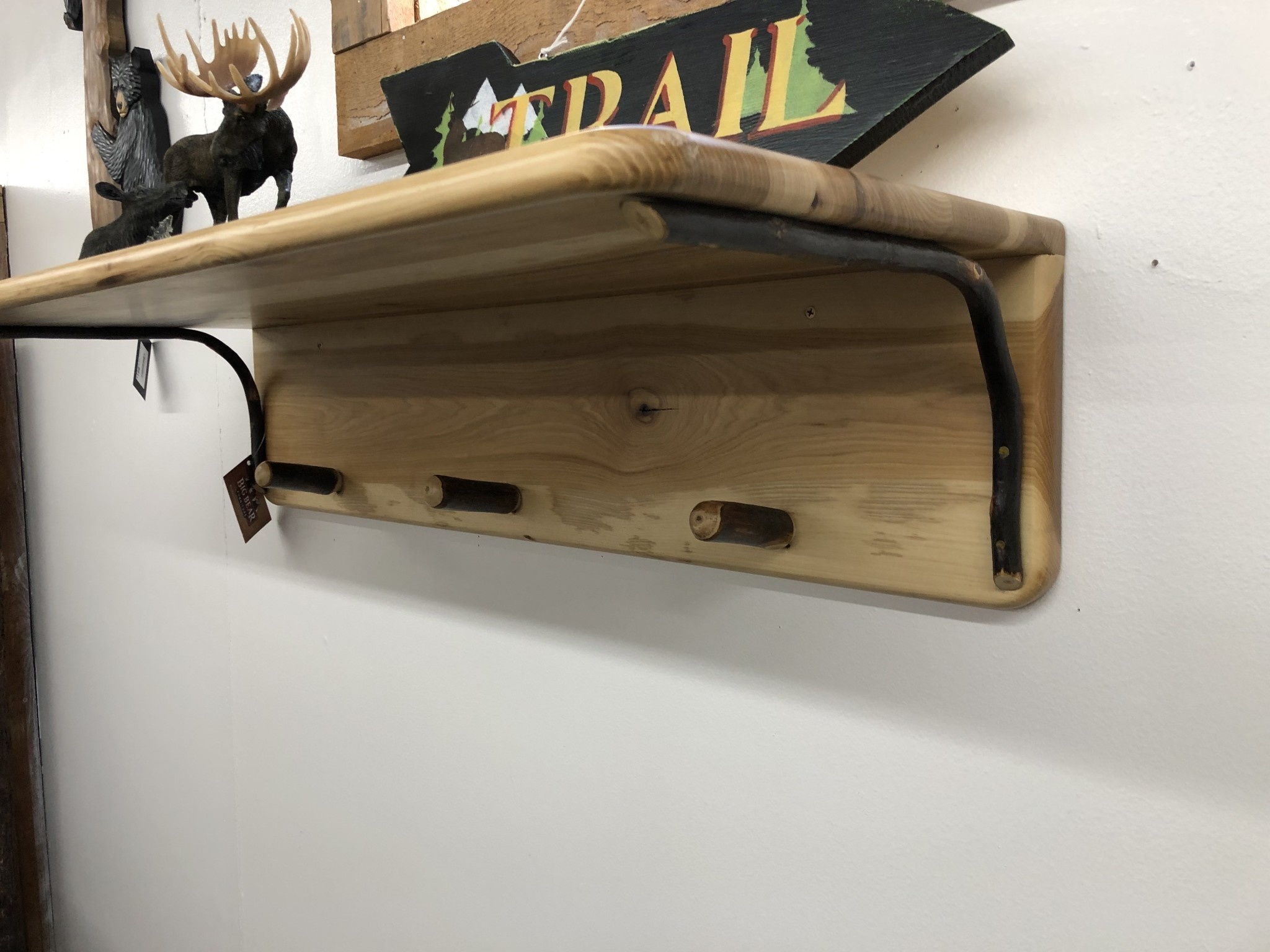 Co-ALBC 36" Hickory Shelf and wood hooks