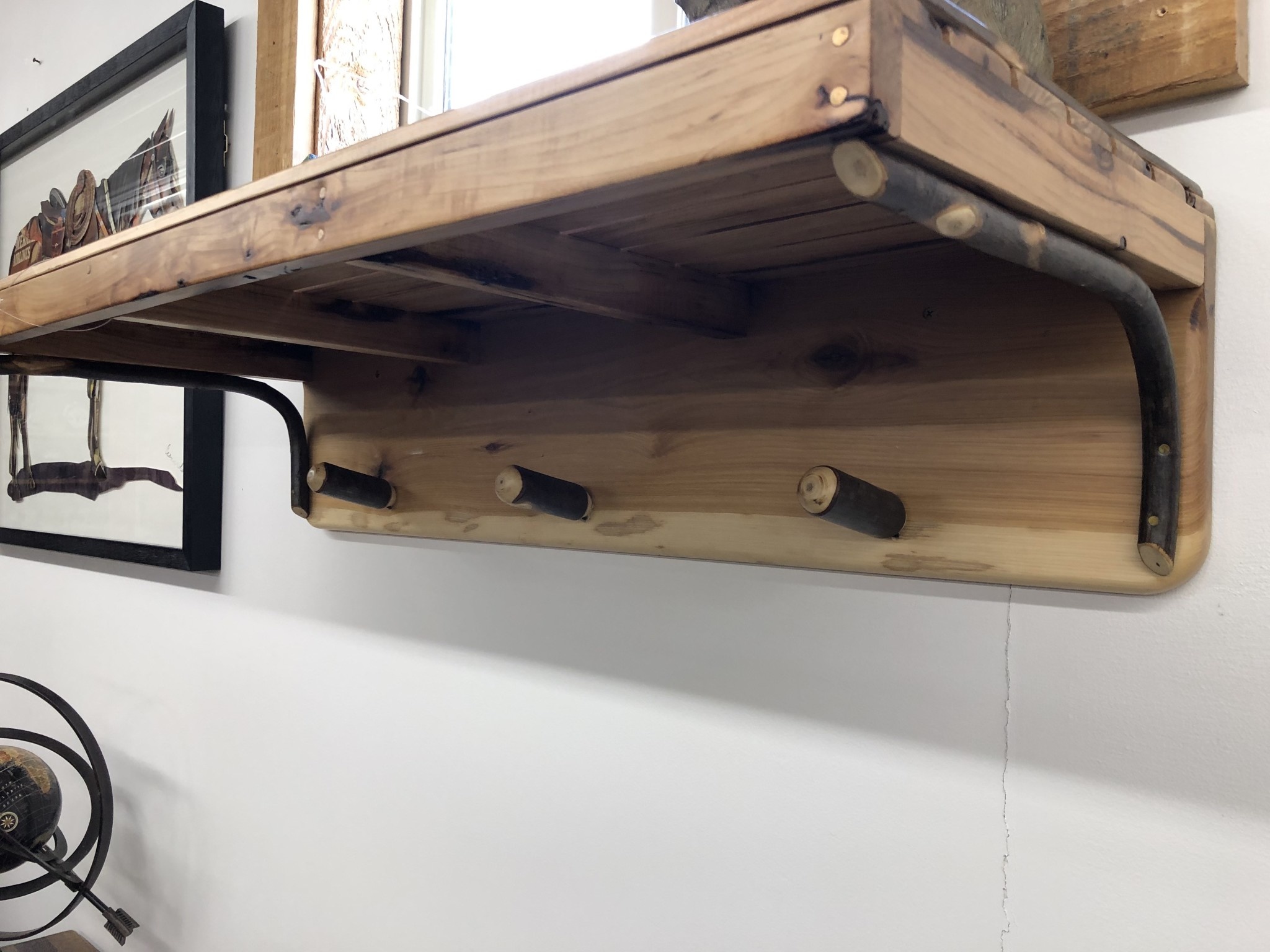 Co-ALBC 36" Hickory Shelf and wood hooks