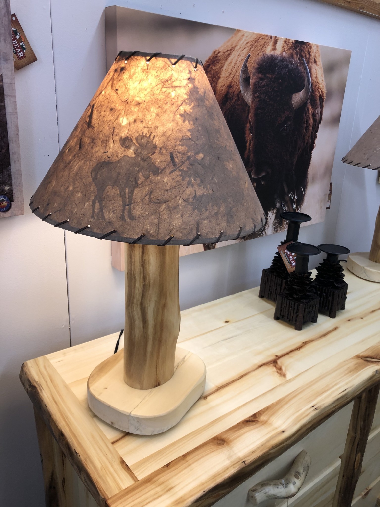 Rustic log Aspen Table Lamp  (BASE ONLY)