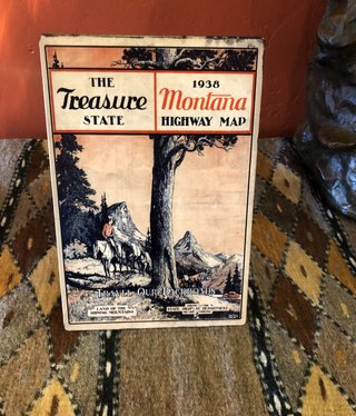 Classic Outdoor Magazines #6 1938 Montana Map Table Topper