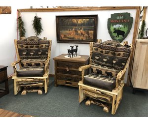 rustic glider chair