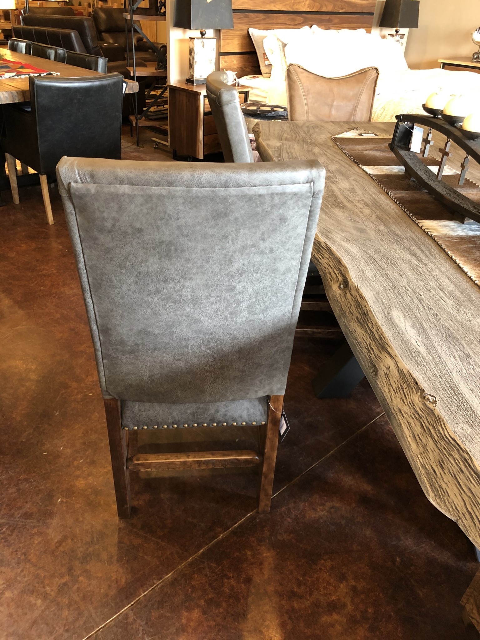 ALBC All Leather Dining Chair with Tacks