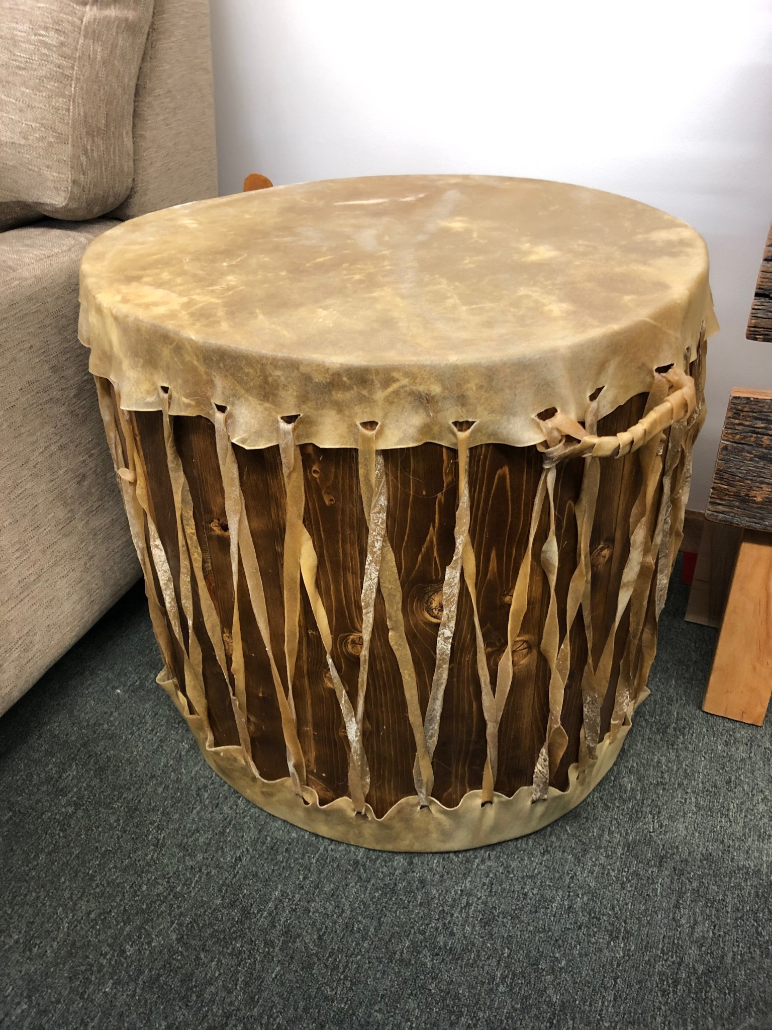 Kevan Peterson Large Drum End Table 22" x 24"H