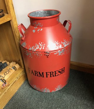 Uma Large Red Milk Can
