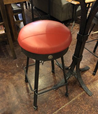 Green Gables Steel Traditions Clovis Swivel Barstool w/leather Seat