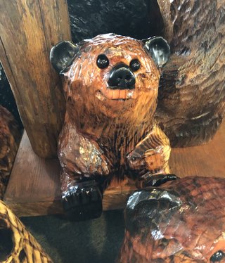 Wood Carving Outlet 10-12" Carved Sitting Bear