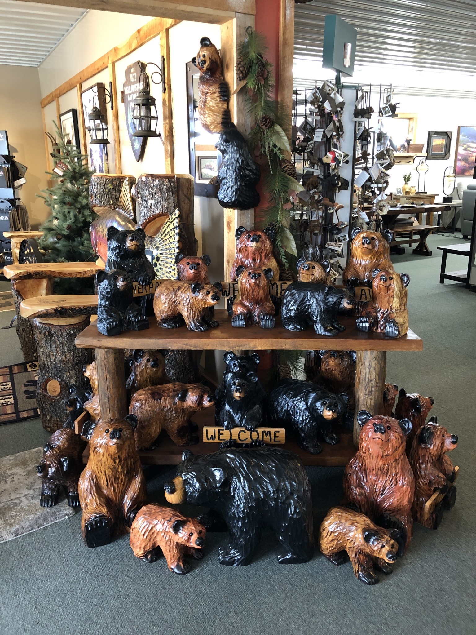 Wood Carving Outlet Regular Carved Welcome Bear