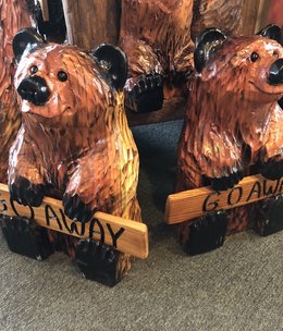 Wood Carving Outlet Regular Carved Welcome Bear