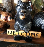 Wood Carving Outlet Small  12" Carved Welcome Bear