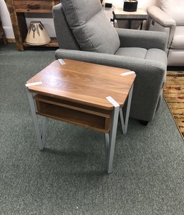 Green Gables Hampshire Side Table w/Open Area & Silver Accents