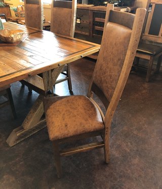 Co-ALBC Upholstered w/Hair on Hide Barnwood Chair