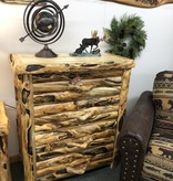 Rustic log Gnarly, 4 Drawer Chest